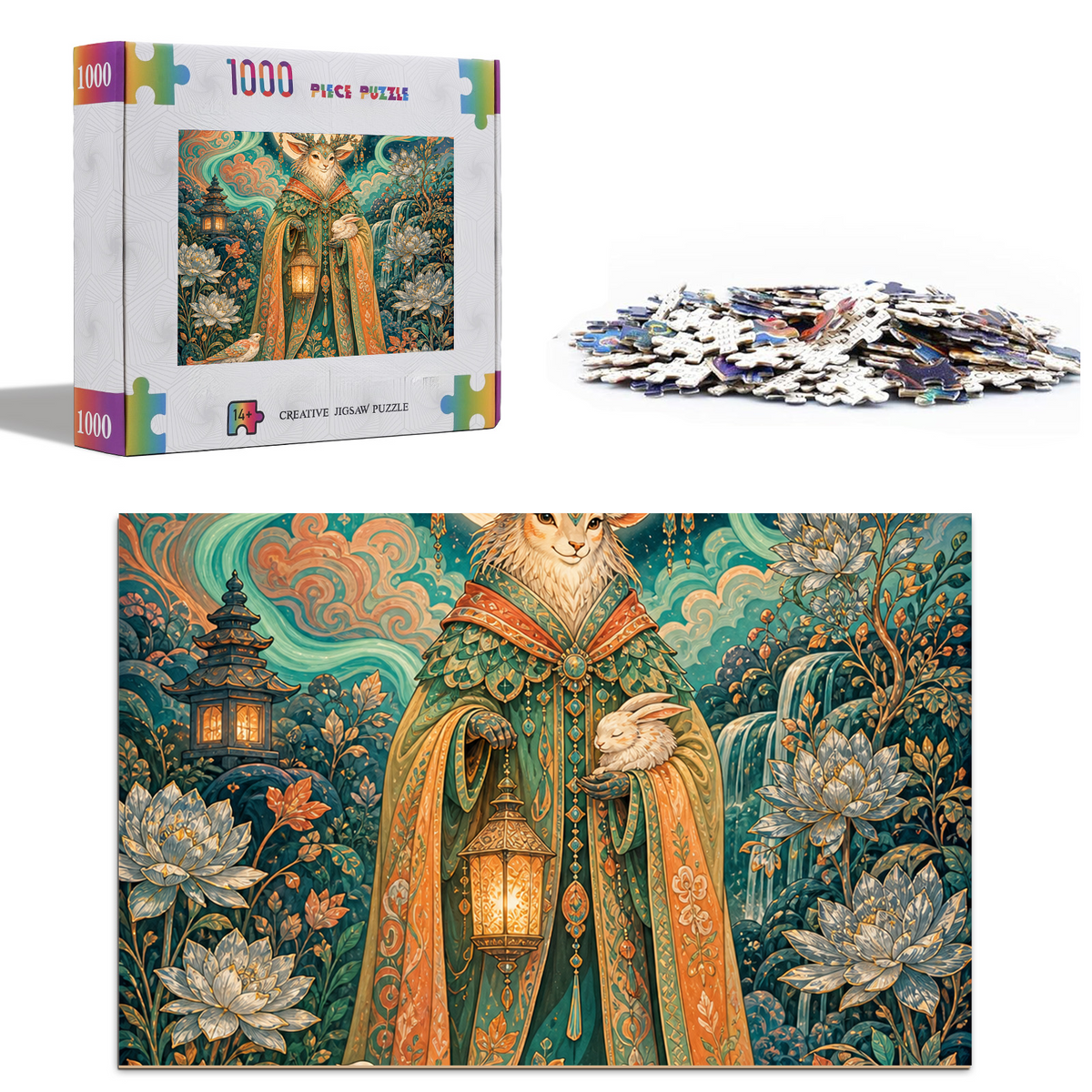 Aurora Moon Garden Guardian Portrait Puzzle - puzzle product view