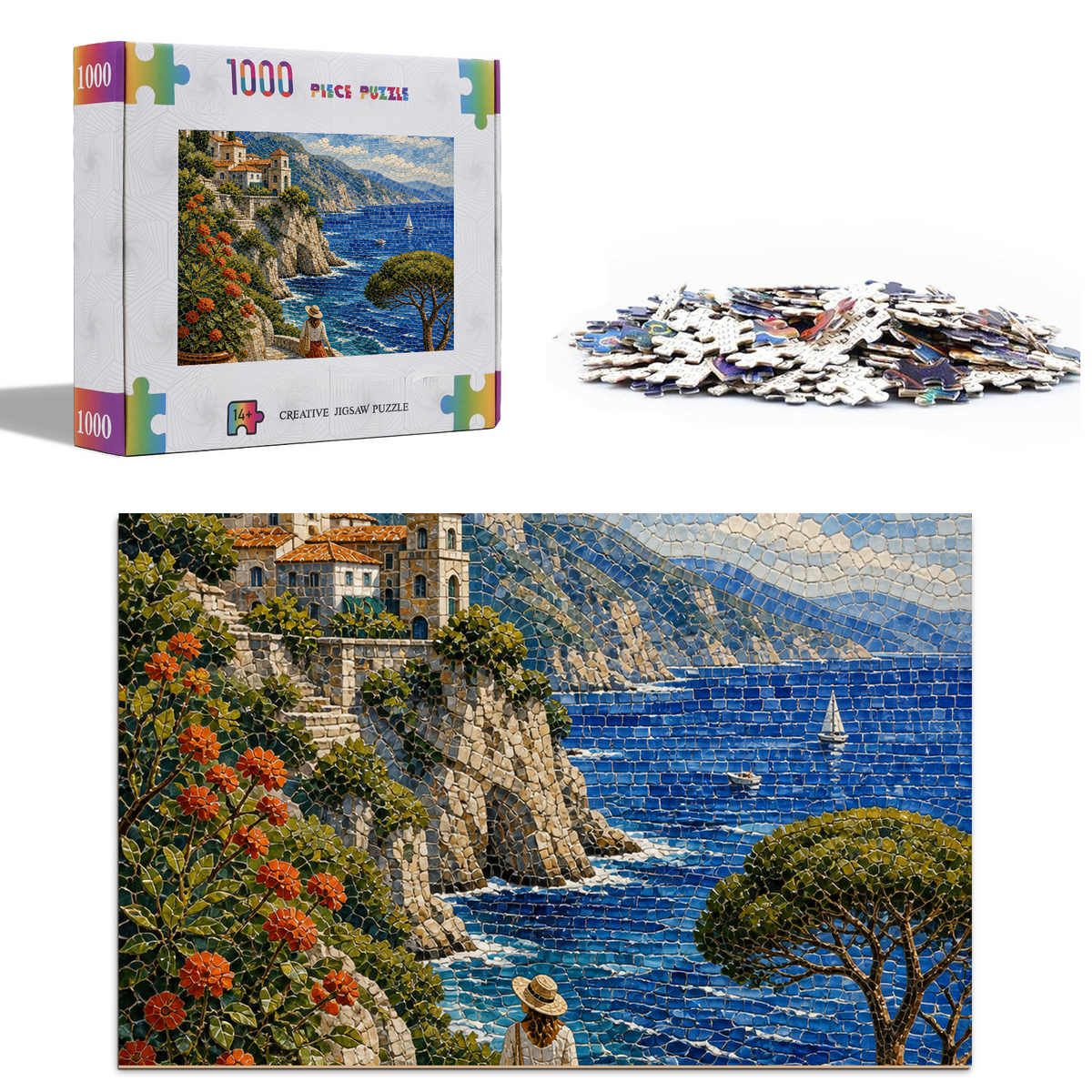 Luminous Coastal Cliffs Portrait Puzzle - puzzle product view