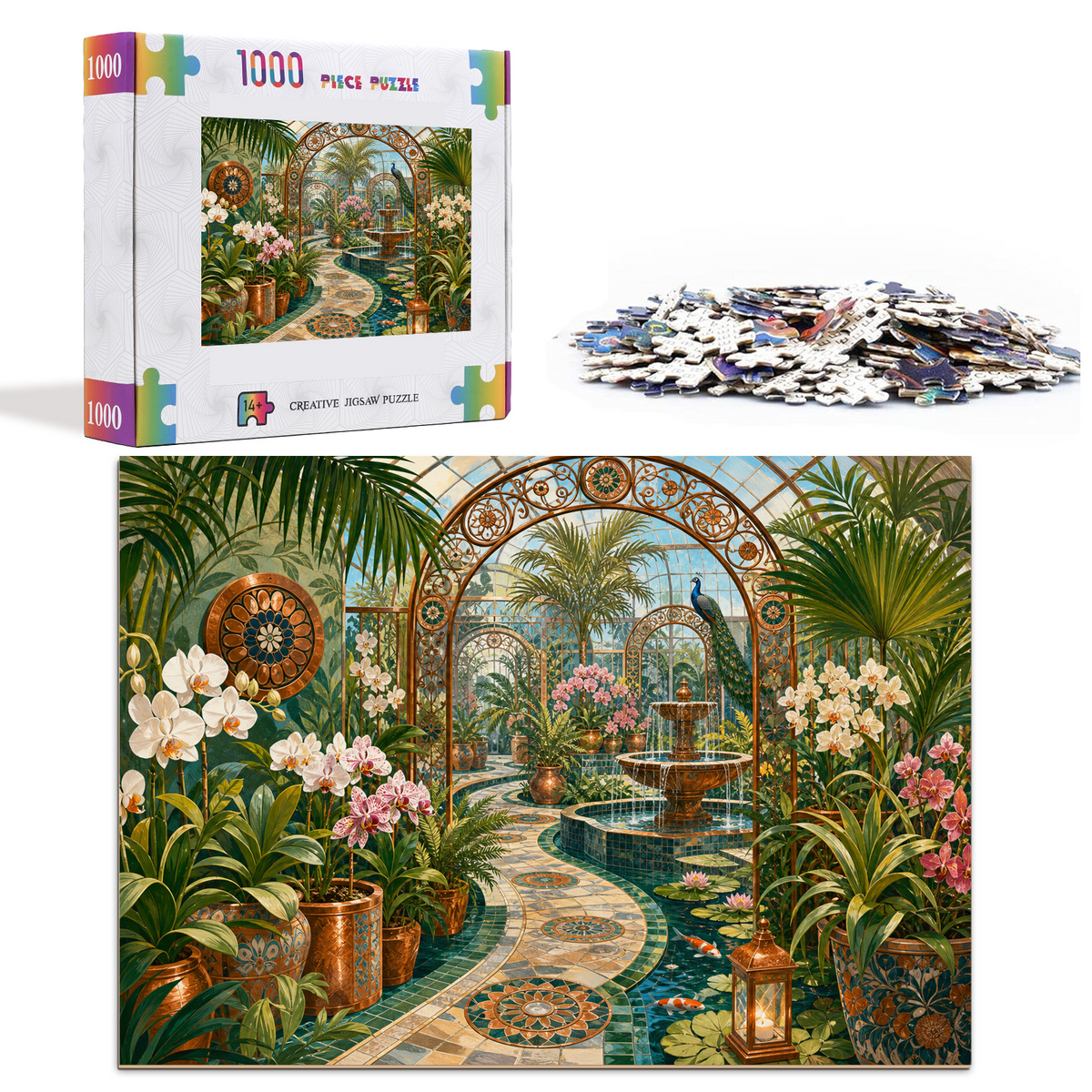 Enchanted Botanical Greenhouse Maze Landscape Puzzle - puzzle product view