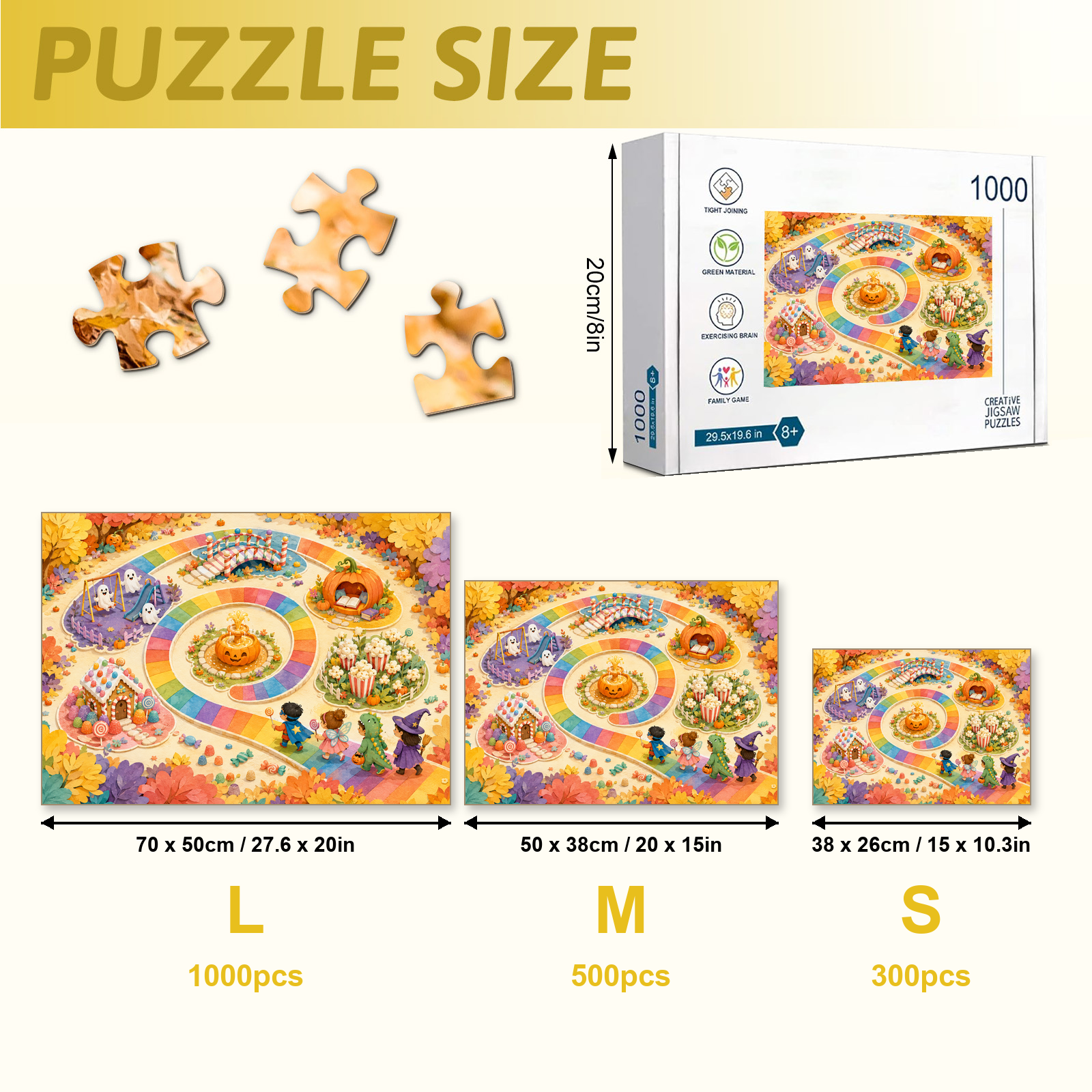 Candy Village Halloween 1000 Piece Puzzle - puzzle detail view