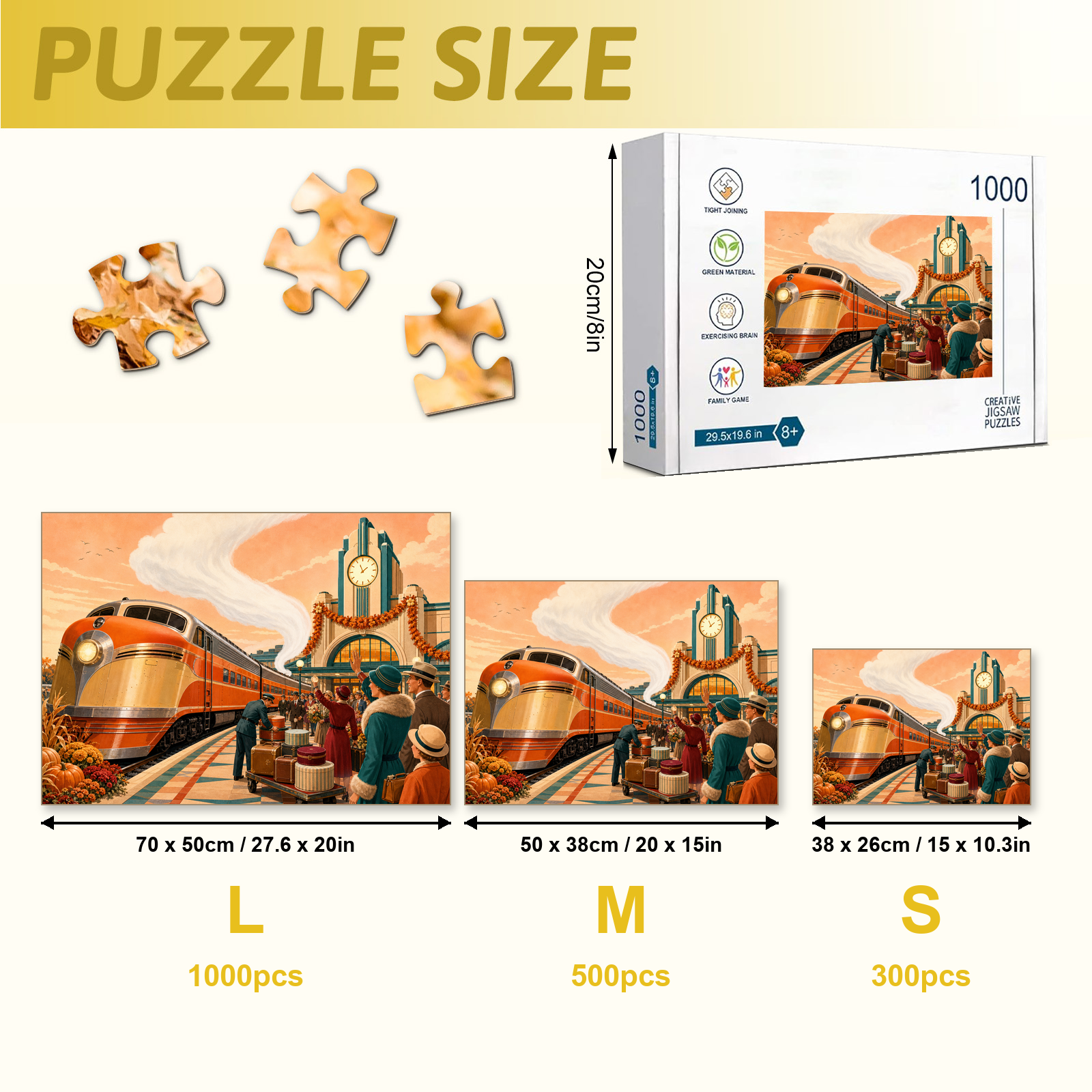 Art Deco Harvest Express 1000 Piece Puzzle - puzzle detail view