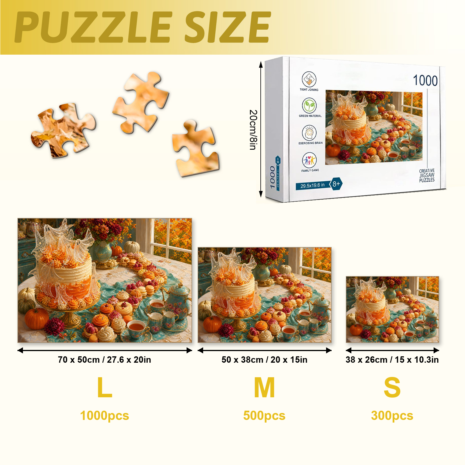 Pumpkin Spice Ghost Cake 1000 Piece Puzzle - puzzle detail view