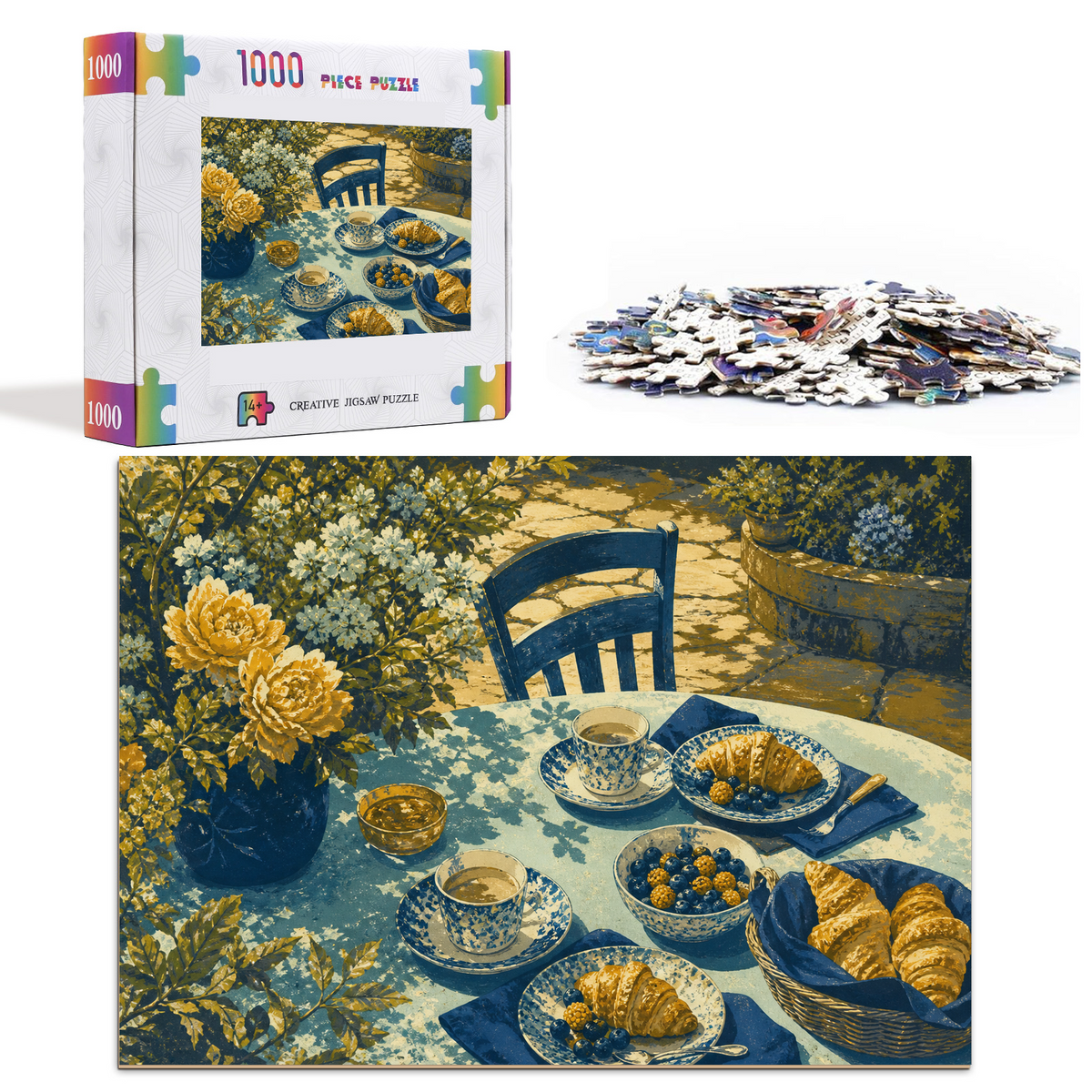 Story Rich Garden Brunch Screen Print Landscape Puzzle - puzzle product view