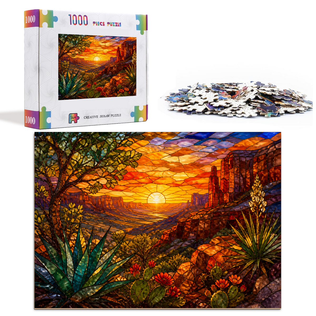 Golden-Hour Desert Canyon Landscape Puzzle - puzzle product view