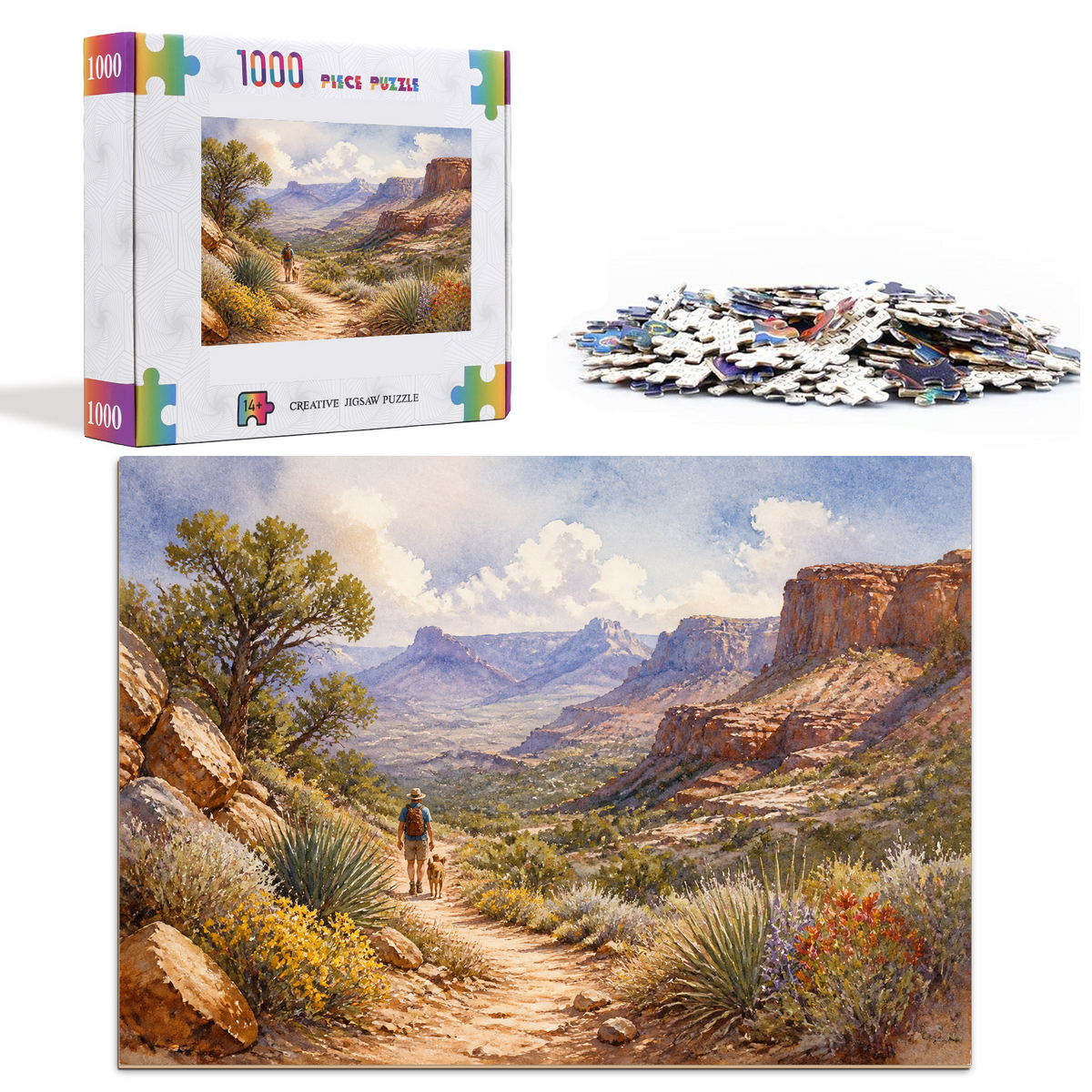 Sunlit Desert Canyon Landscape Puzzle - puzzle product view