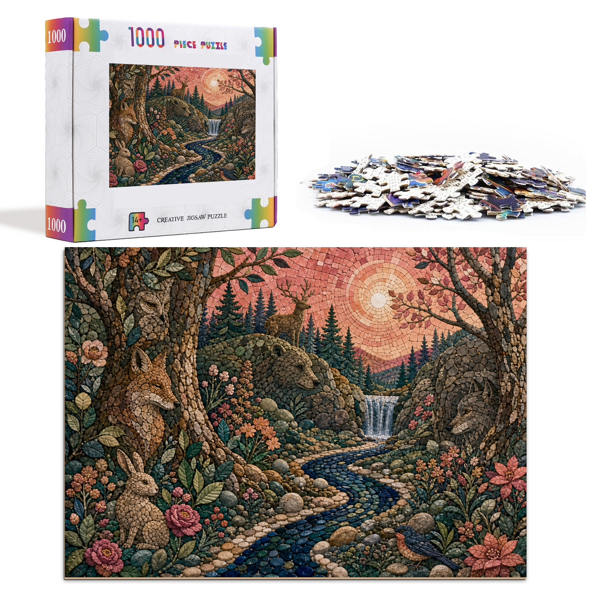 Whispering Hidden Animal Forest Landscape Puzzle - puzzle product view