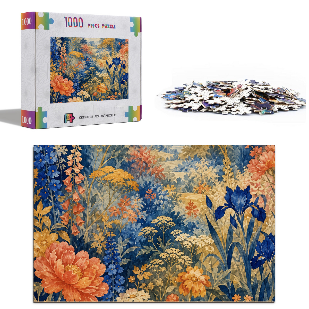 Story-Rich Paper-Cut Garden Portrait Puzzle - puzzle product view