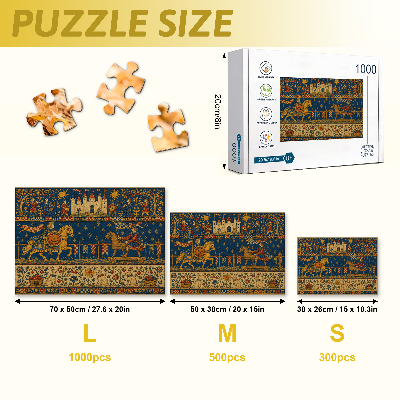 Medieval Halloween Tournament 1000 Piece Puzzle - puzzle detail view