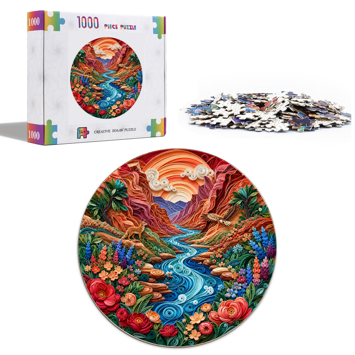Copperleaf Wildflower Canyon River Round Puzzle - puzzle product view