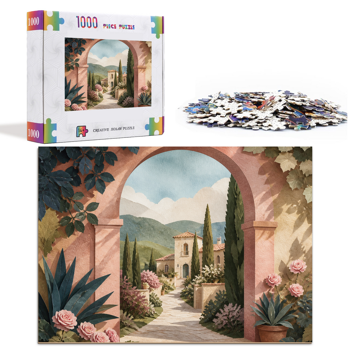 Quiet Paper Cut Garden Geometric Abstract Landscape Puzzle - puzzle product view
