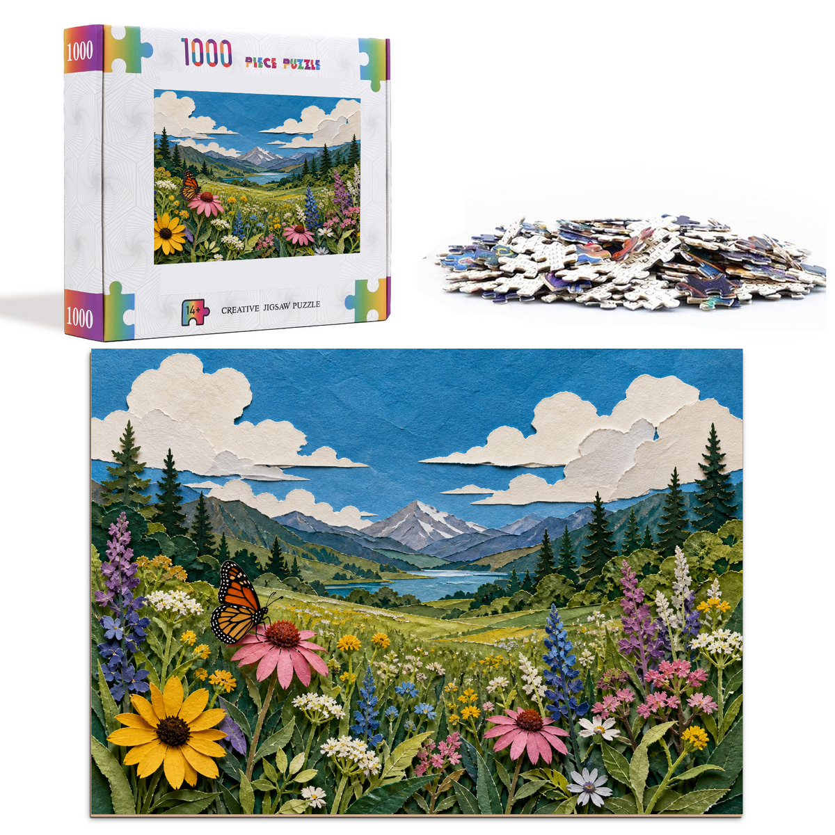 Story-Rich Wildflower Meadow Landscape Puzzle - puzzle product view