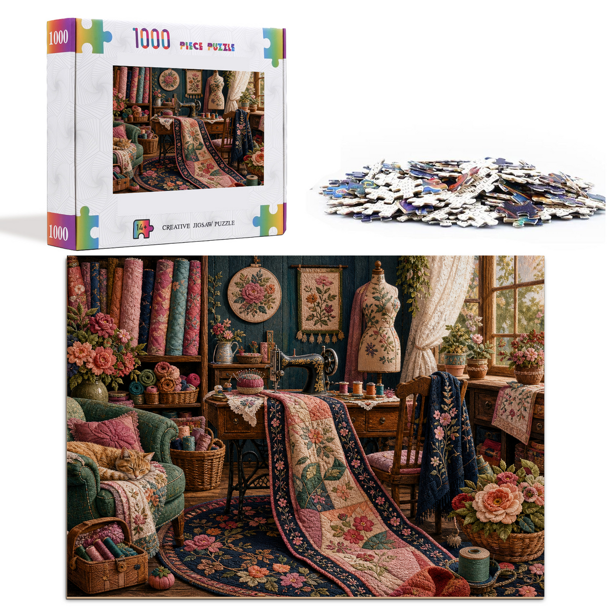 Honeyed Cottage Sewing Room Landscape Puzzle - puzzle product view
