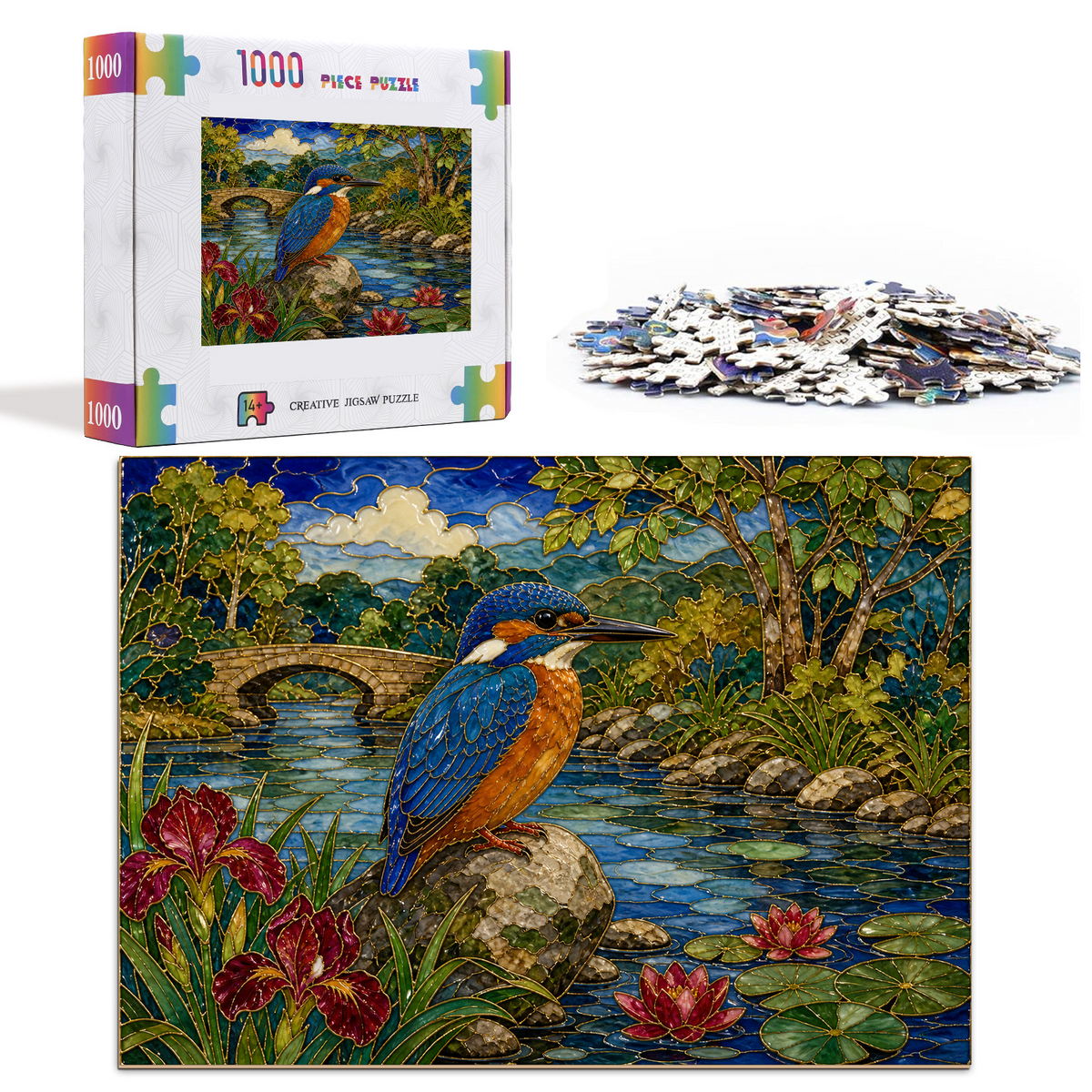 Quiet Kingfisher By A River Landscape Puzzle - puzzle product view