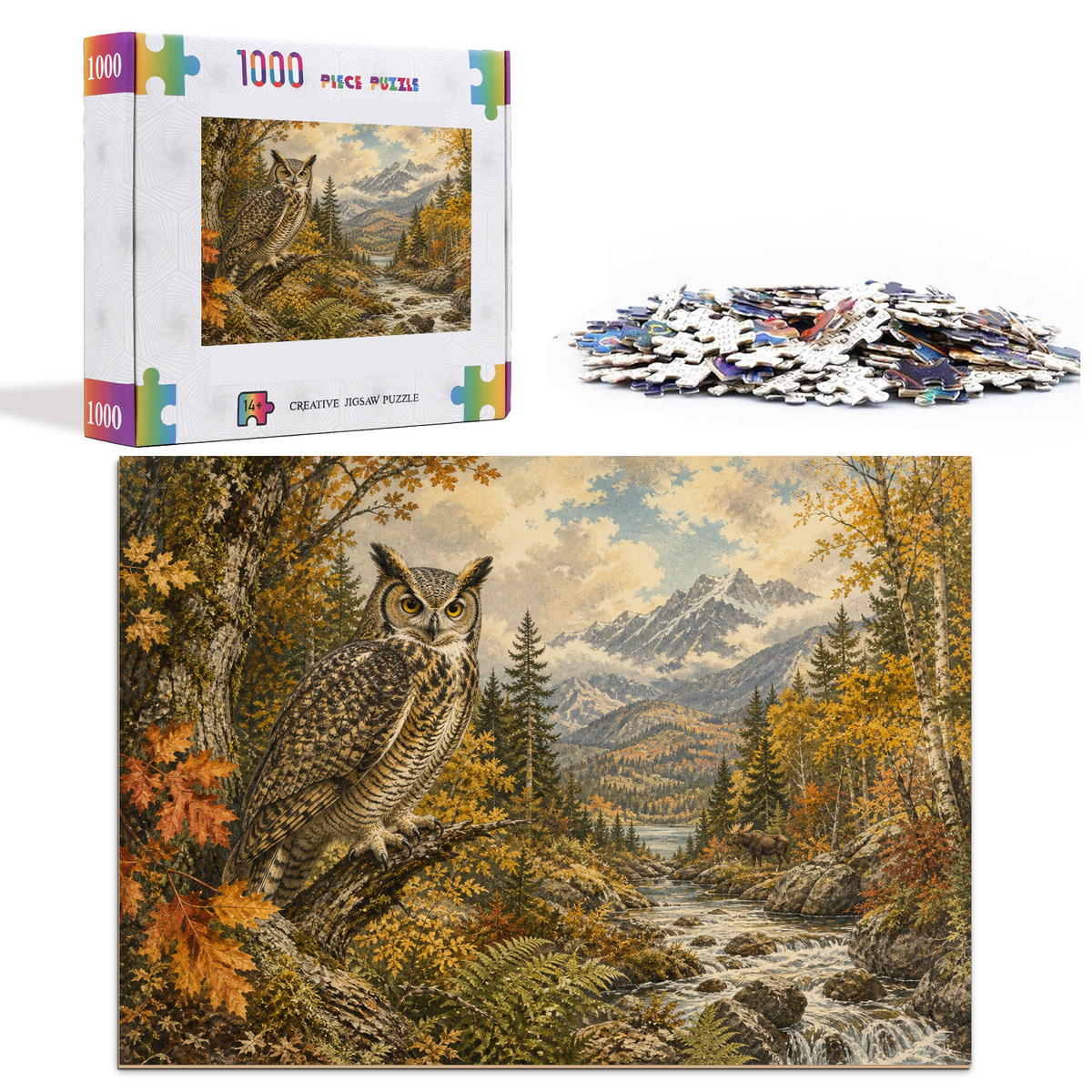 Luminous Autumn Woodland Landscape Puzzle - puzzle product view