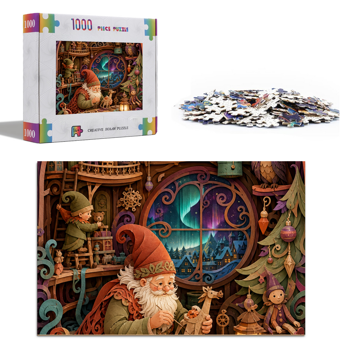 Aurora Holiday Toy Workshop Portrait Puzzle - puzzle product view