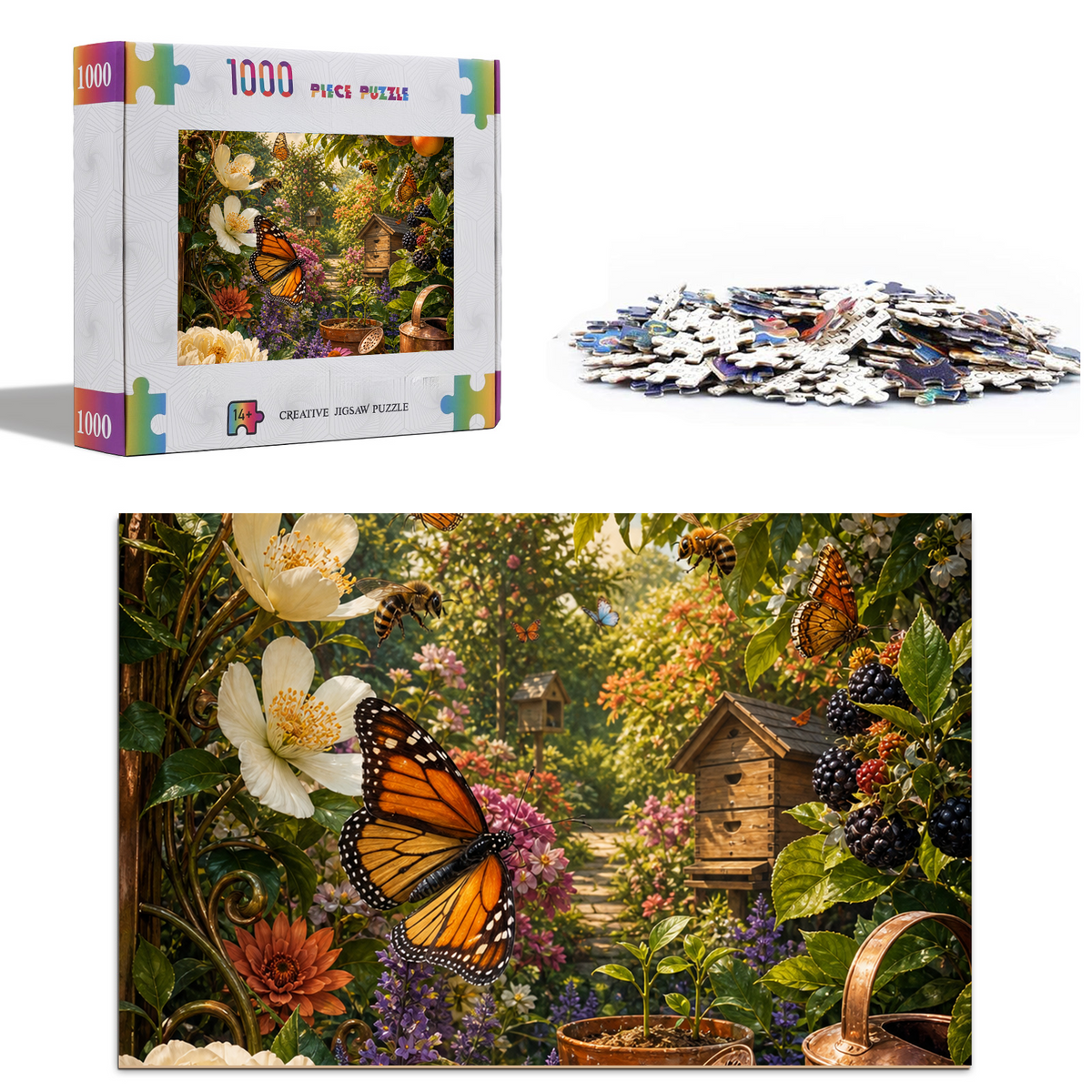 Hidden Garden Pollinator Story Portrait Puzzle - puzzle product view