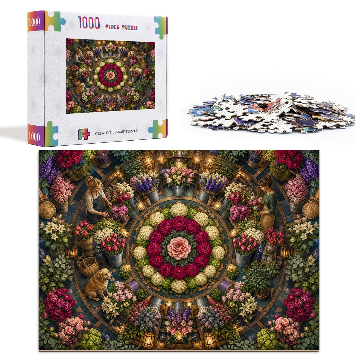 Vibrant Flower Shop Landscape Puzzle - puzzle product view