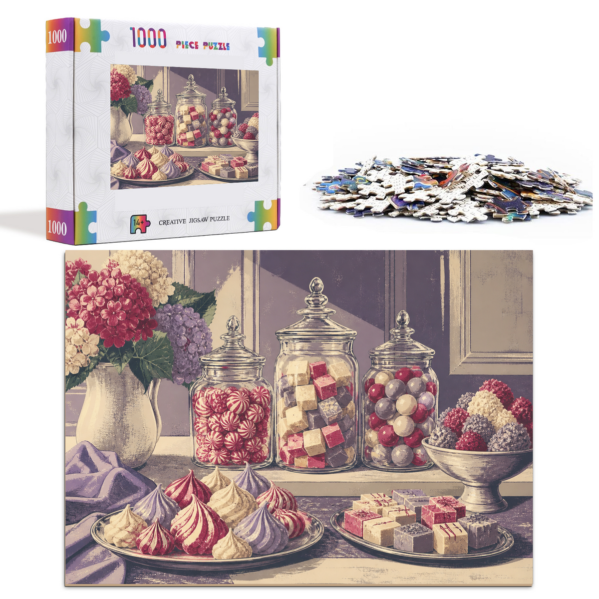 Moonlit Candy Shop Window Screen Print Landscape Puzzle - puzzle product view