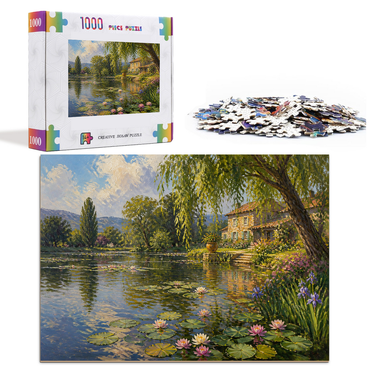 Luminous Water-Lily Pond Landscape Puzzle - puzzle product view