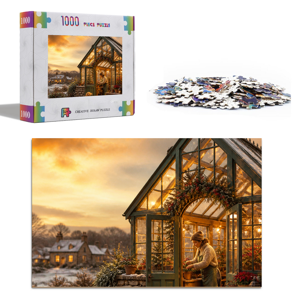 Rain Washed Holiday Greenhouse Soft 3d Storybook Portrait Puzzle - puzzle product view