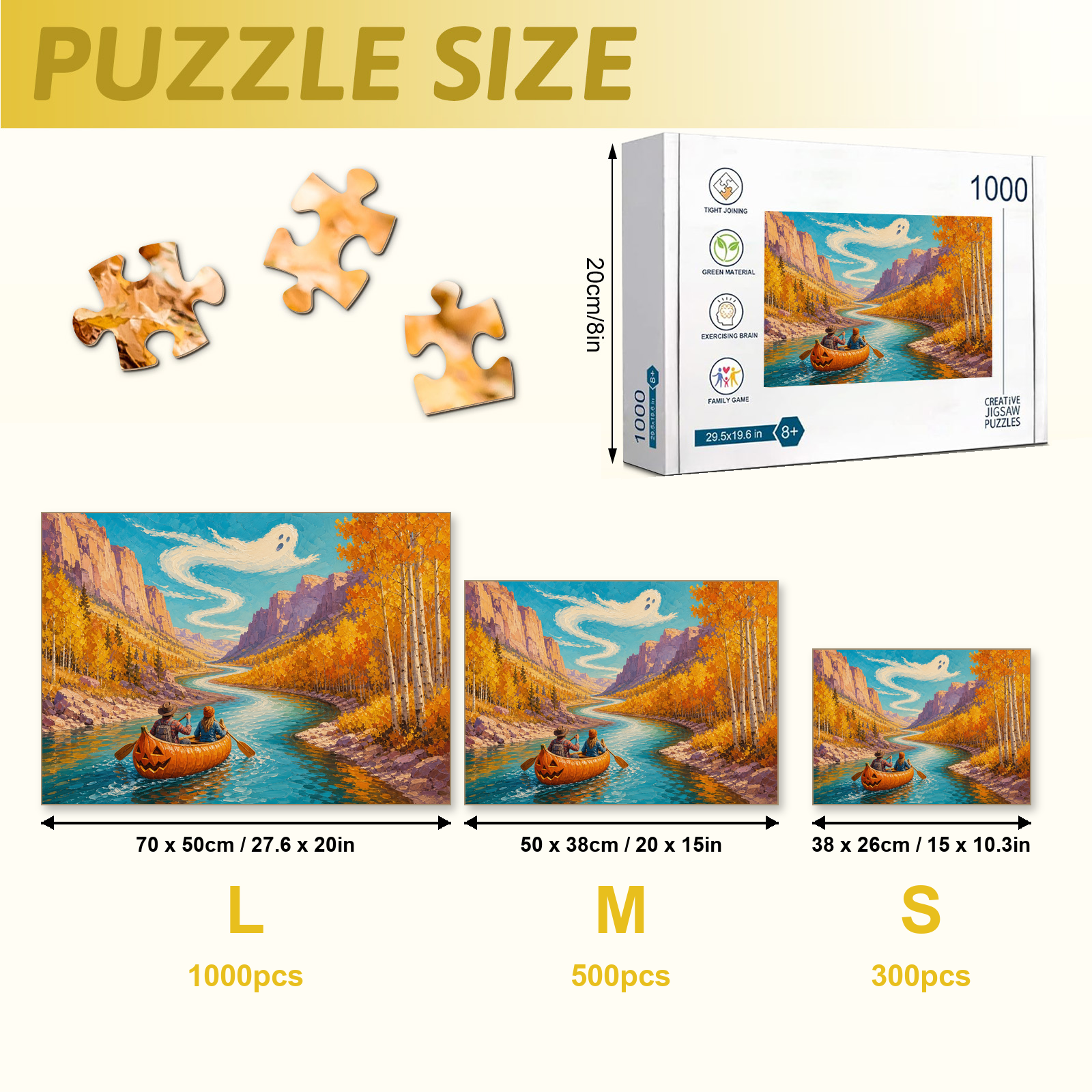 Pumpkin Canoe Canyon 1000 Piece Puzzle - puzzle detail view