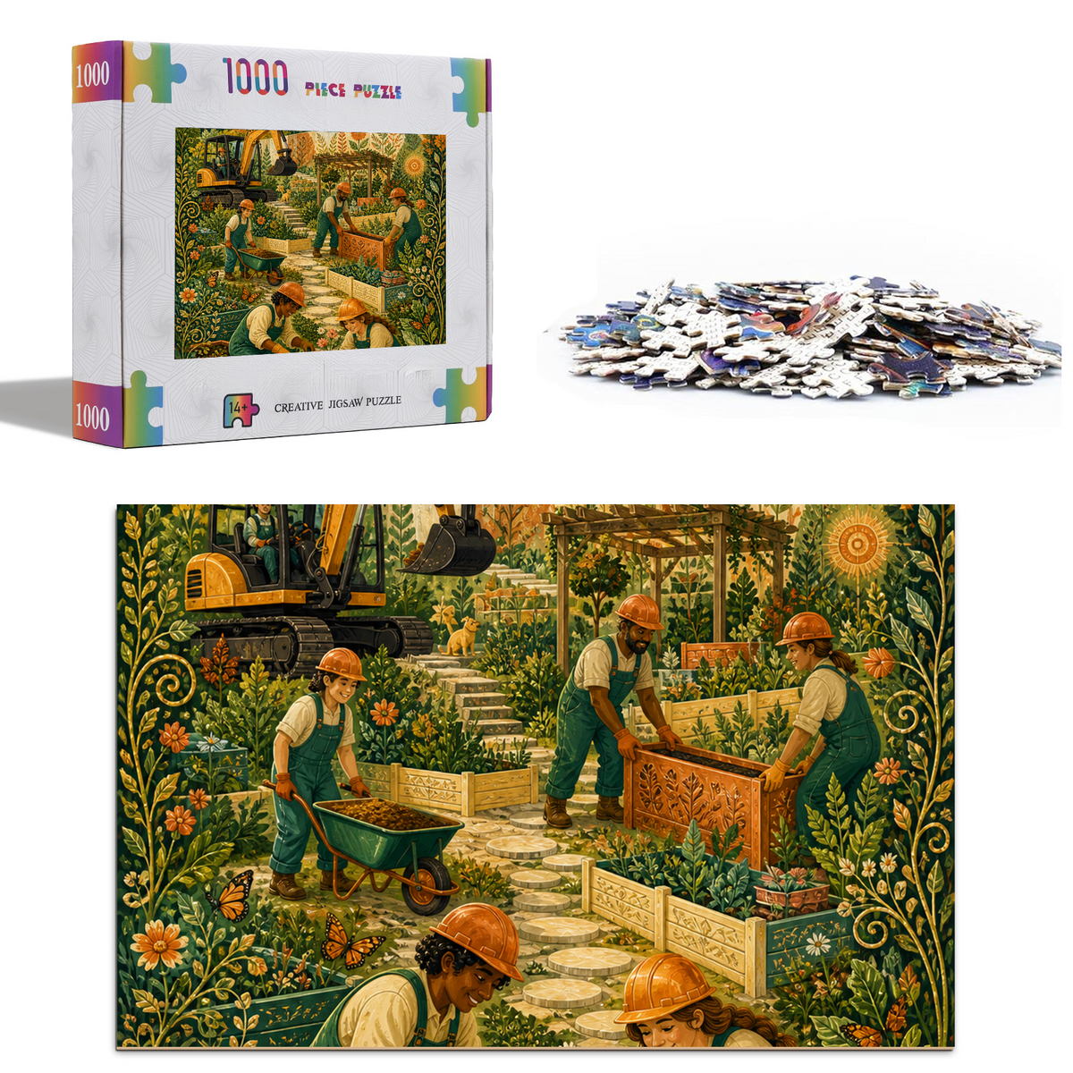 Amber Construction Site Story Portrait Puzzle - puzzle product view