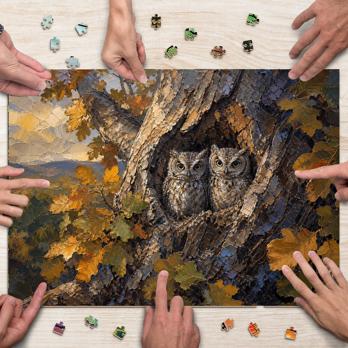 Quiet Owls Landscape Puzzle - puzzle product view