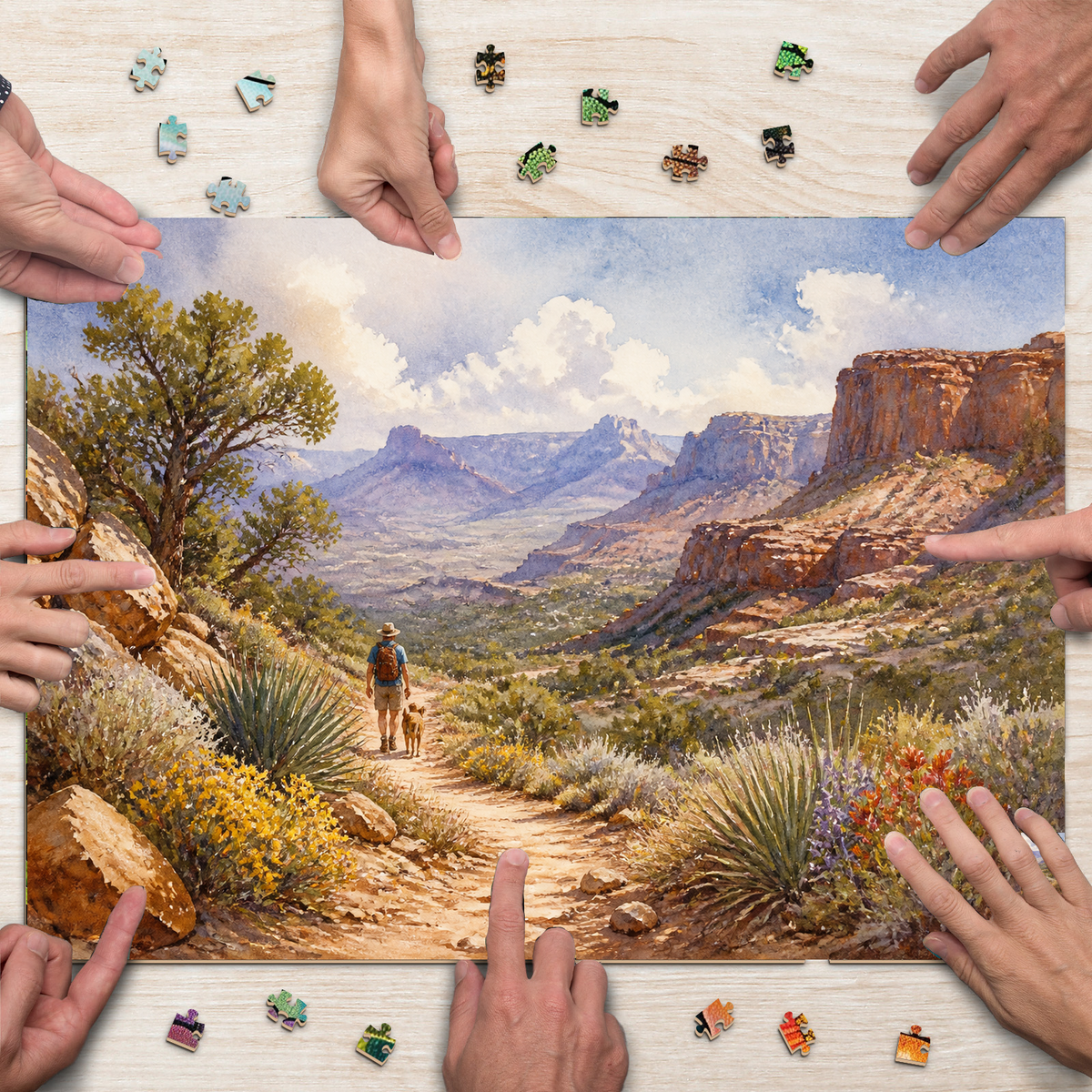 Sunlit Desert Canyon Landscape Puzzle - puzzle product view