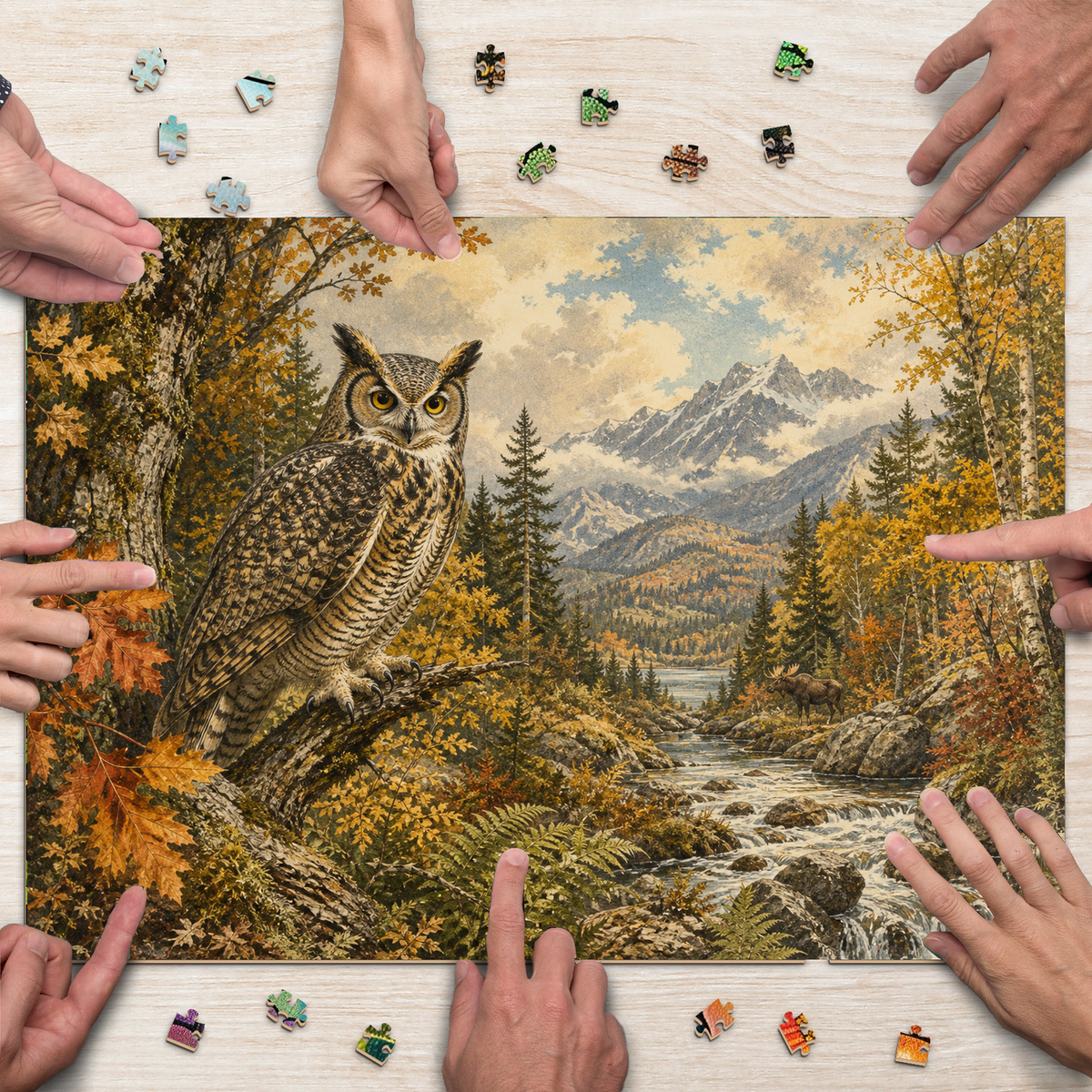 Luminous Autumn Woodland Landscape Puzzle - puzzle product view