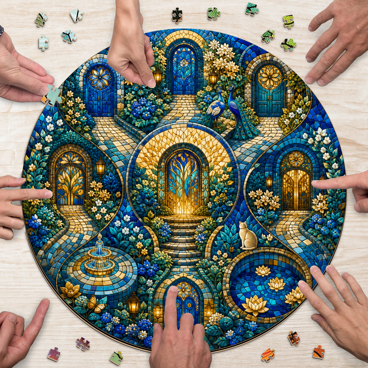 Twilight Secret Garden Doors Round Puzzle - puzzle product view