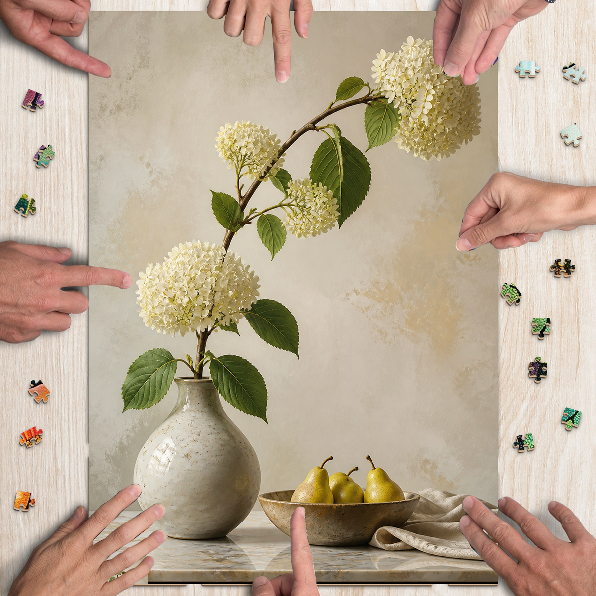 Rain-Washed Botanical Still Life Portrait Puzzle - puzzle product view