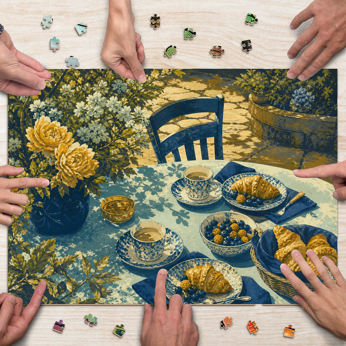 Story Rich Garden Brunch Screen Print Landscape Puzzle - puzzle product view