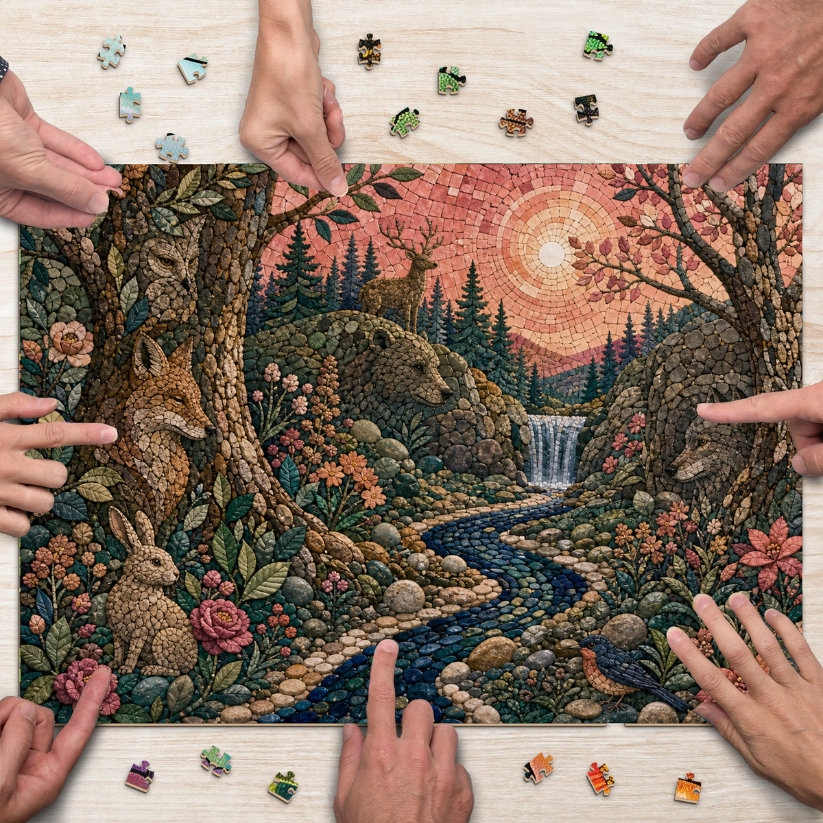 Whispering Hidden Animal Forest Landscape Puzzle - puzzle product view