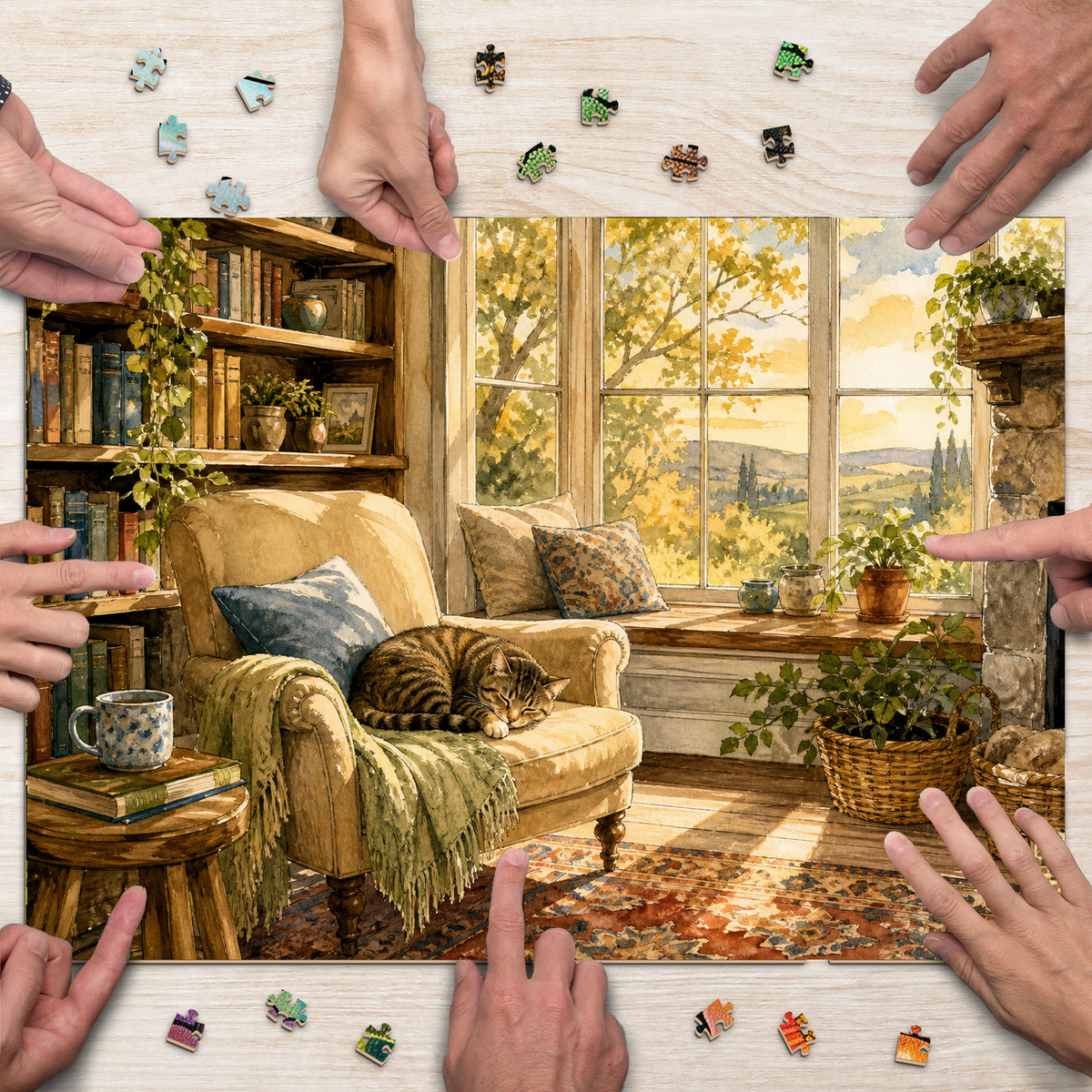 Golden-Hour Reading Nook Landscape Puzzle - puzzle product view