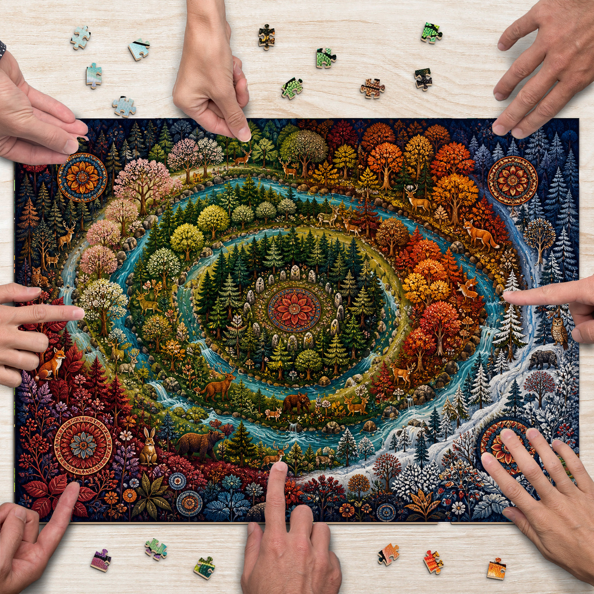 Enchanted Forest Ring Pattern Landscape Puzzle - puzzle product view