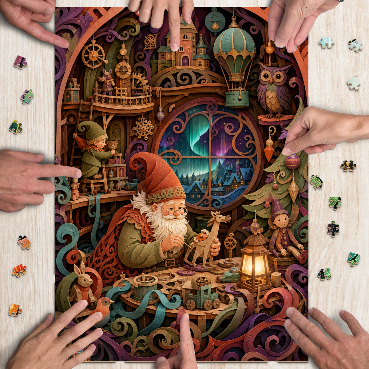 Aurora Holiday Toy Workshop Portrait Puzzle - puzzle product view