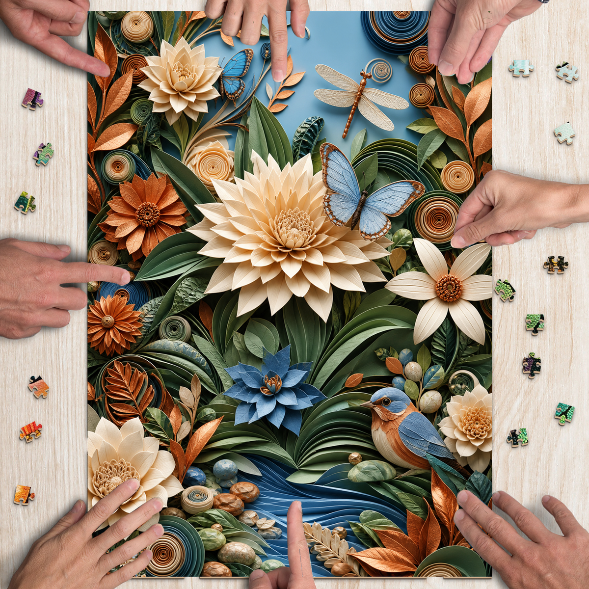 Silver Paper Garden Symphony Portrait Puzzle - puzzle product view