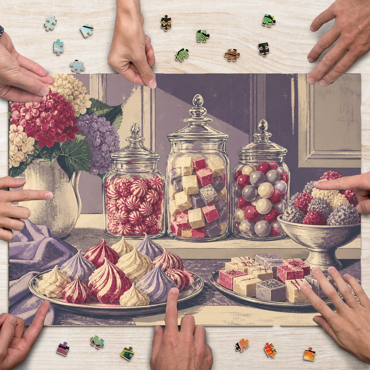 Moonlit Candy Shop Window Screen Print Landscape Puzzle - puzzle product view