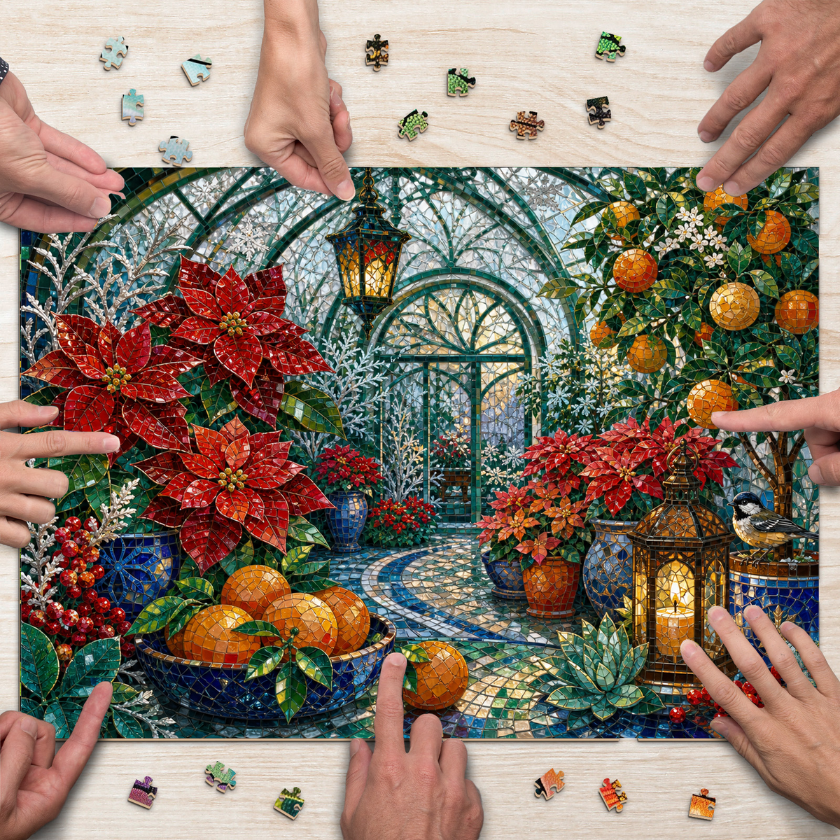 Emerald Frosted Greenhouse Landscape Puzzle - puzzle product view