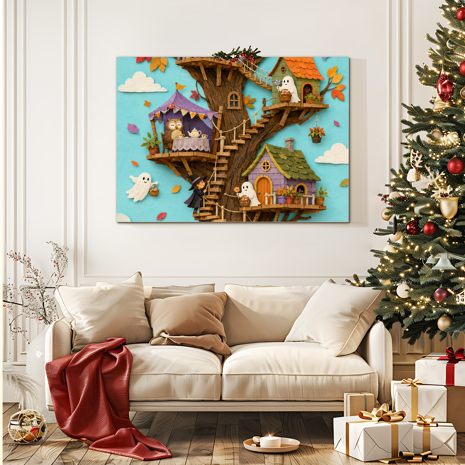 Friendly Ghost Treehouse Village Puzzle - puzzle packaging view