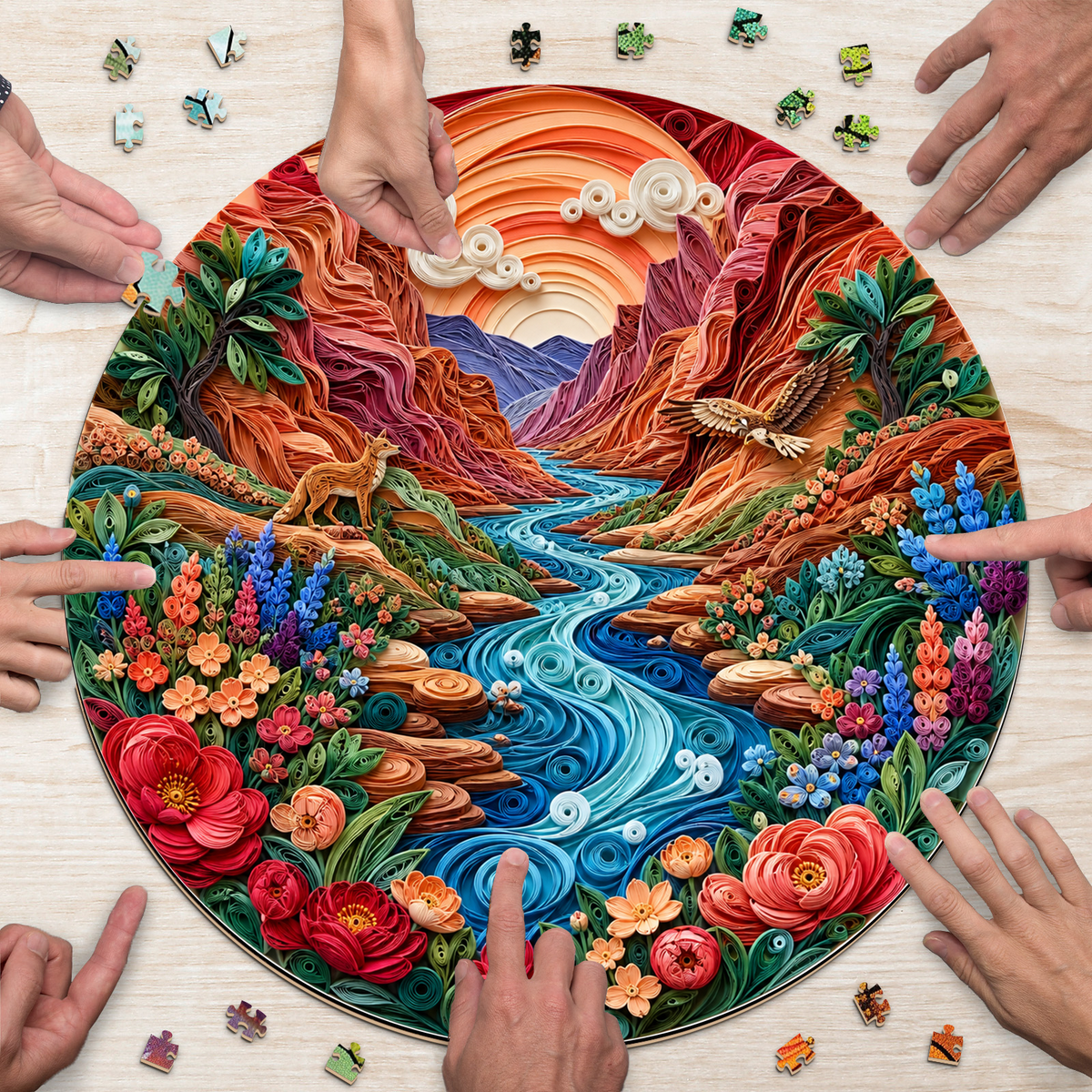 Copperleaf Wildflower Canyon River Round Puzzle - puzzle product view