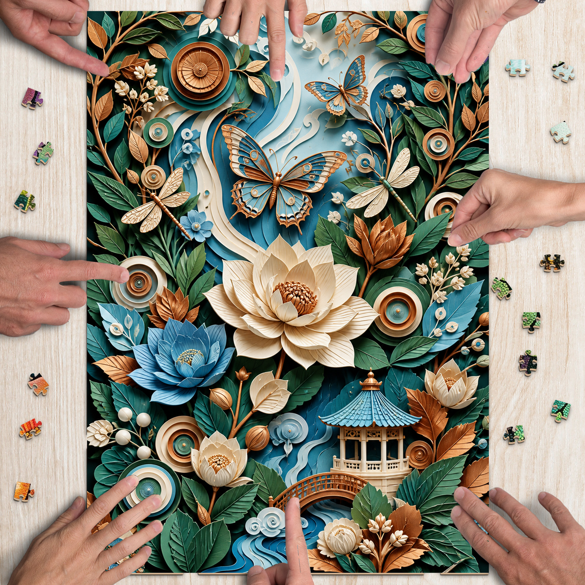 Enchanted Paper Garden Symphony Portrait Puzzle - puzzle product view