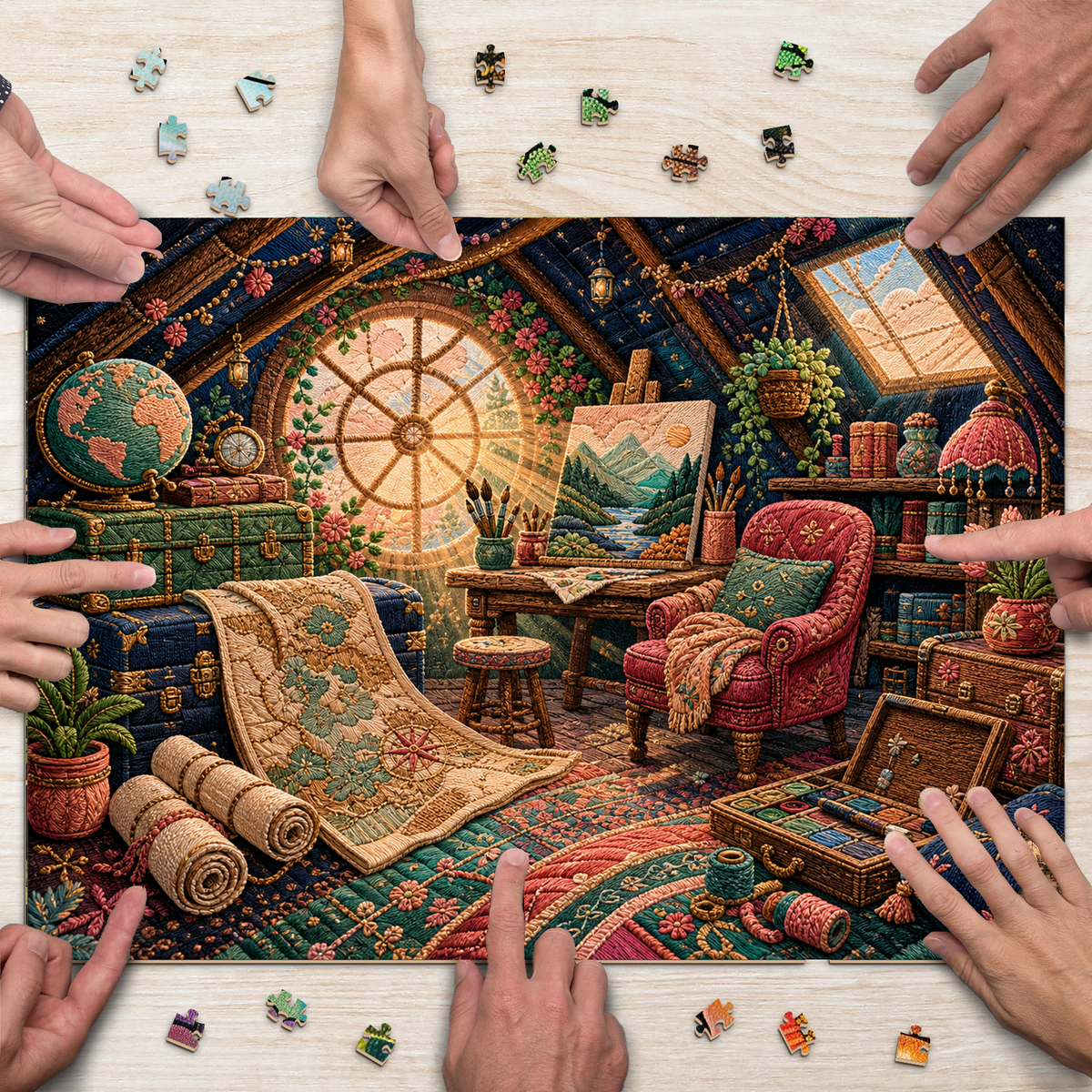Radiant Attic Treasure Studio Landscape Puzzle - puzzle product view