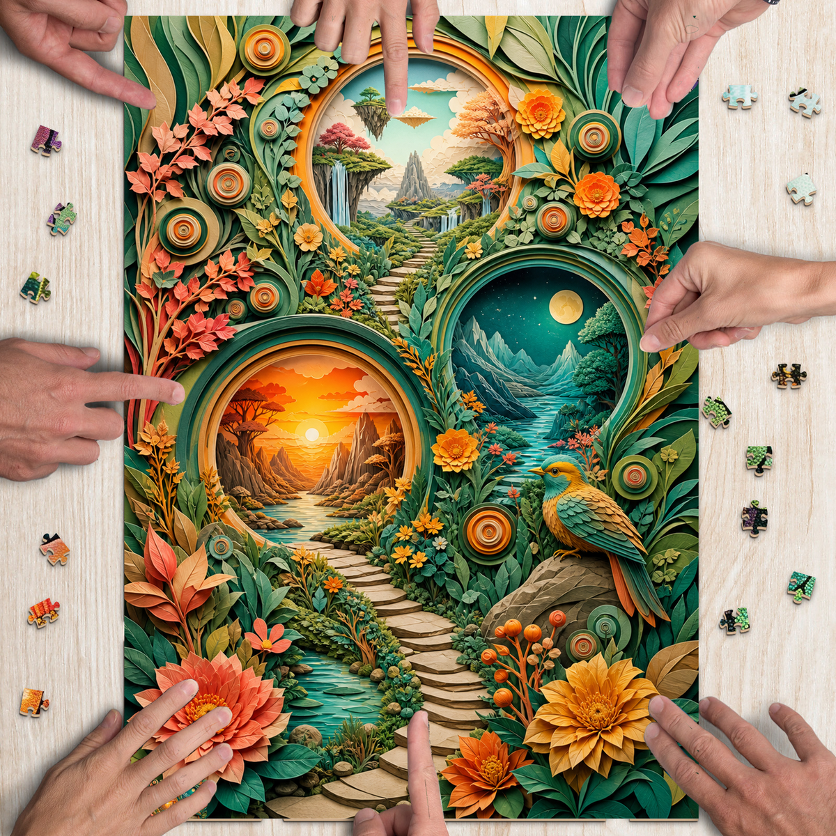 Sapphire Portal Garden Worlds Portrait Puzzle - puzzle product view