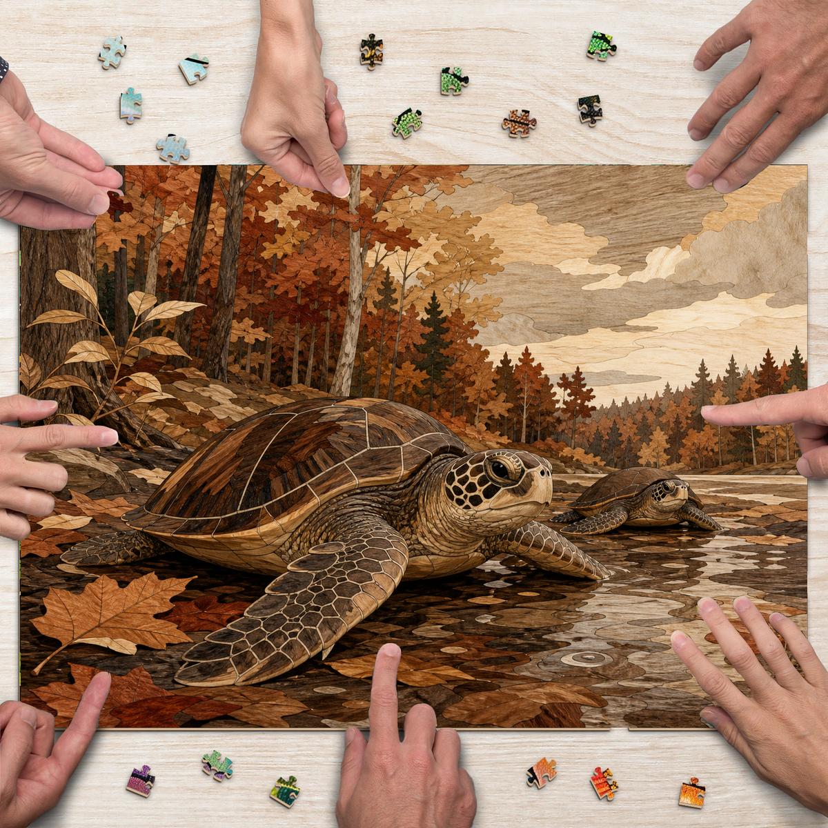 Rain-Washed Sea Turtles Landscape Puzzle - puzzle product view