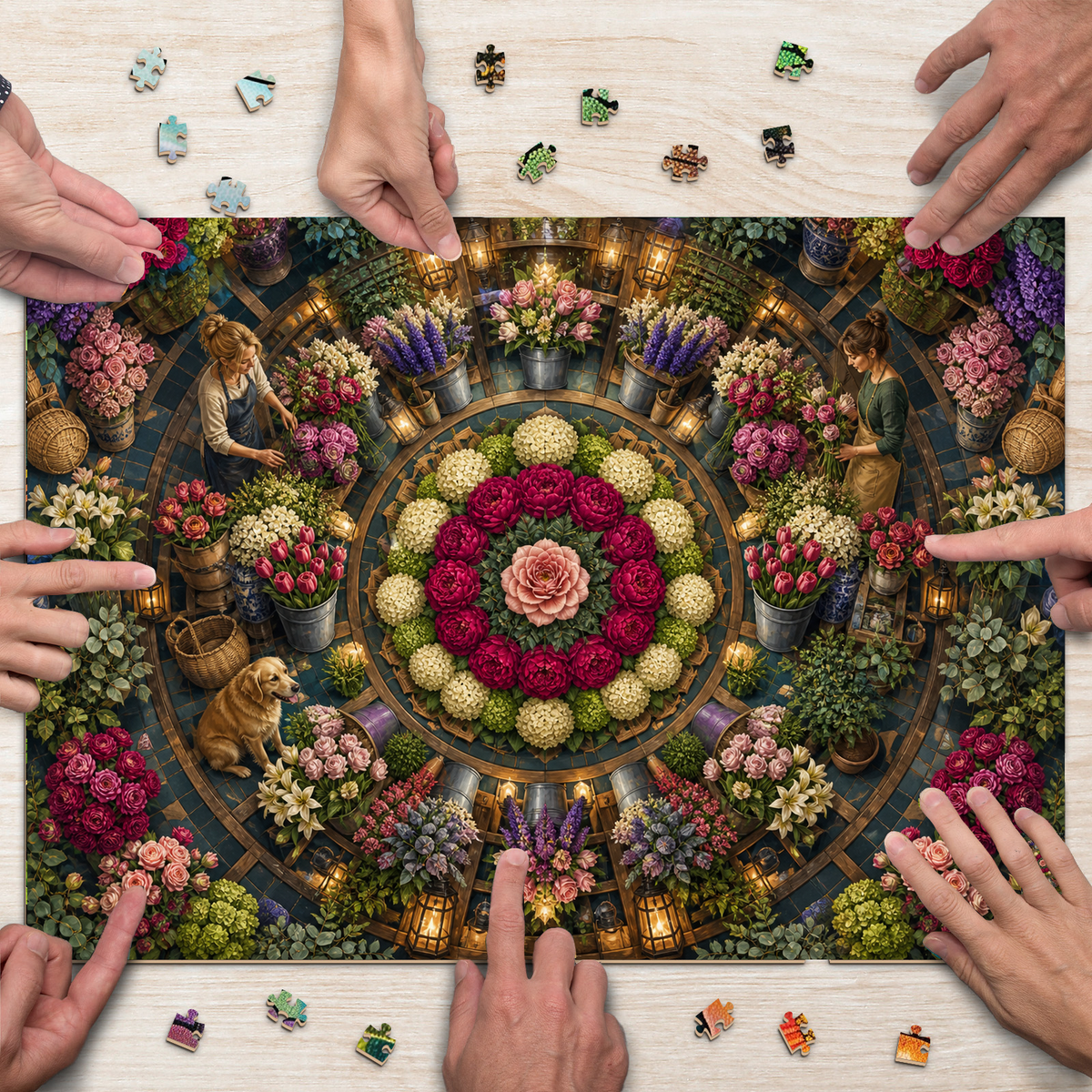 Vibrant Flower Shop Landscape Puzzle - puzzle product view