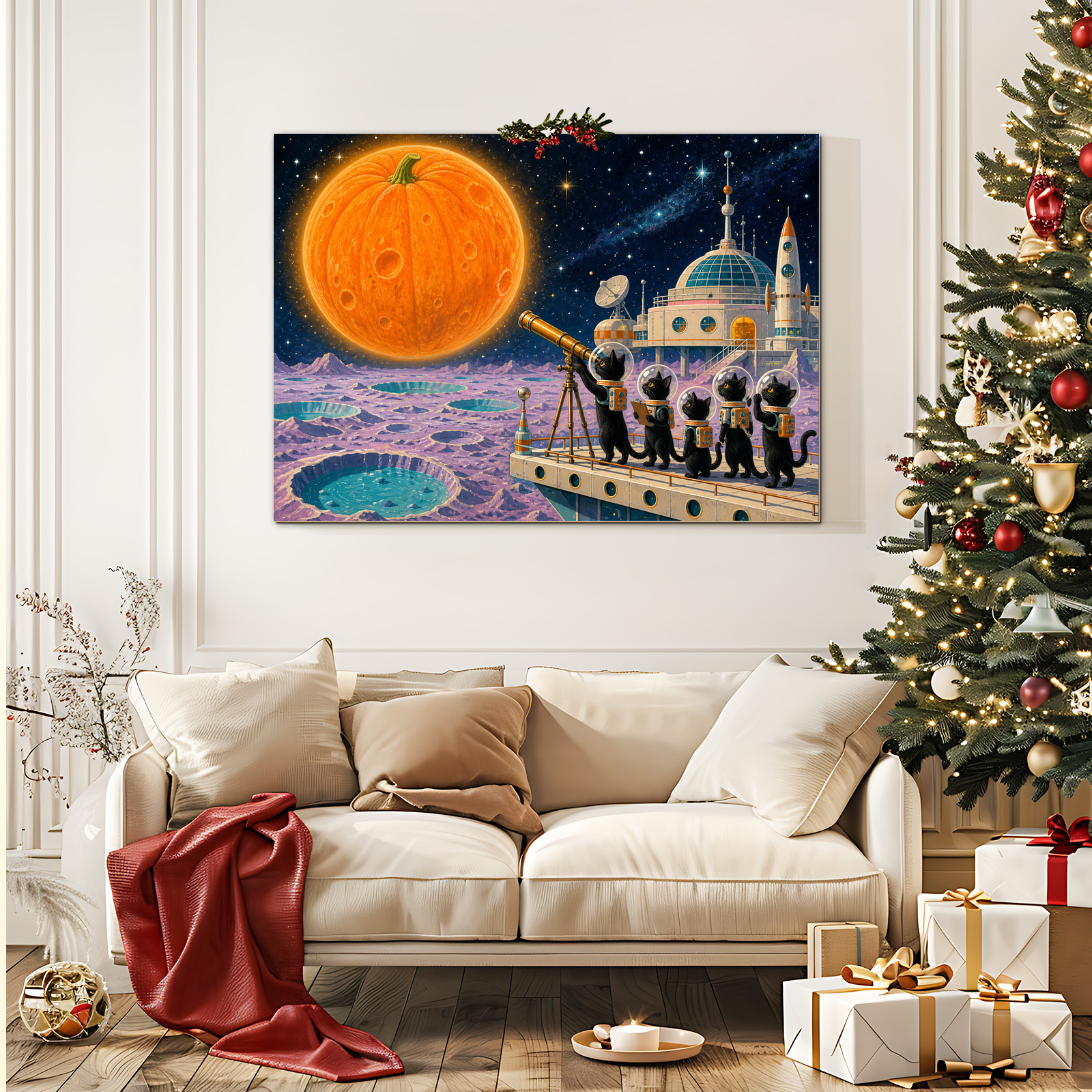 Space Cats Pumpkin Planet 1000 Piece Puzzle - puzzle packaging view