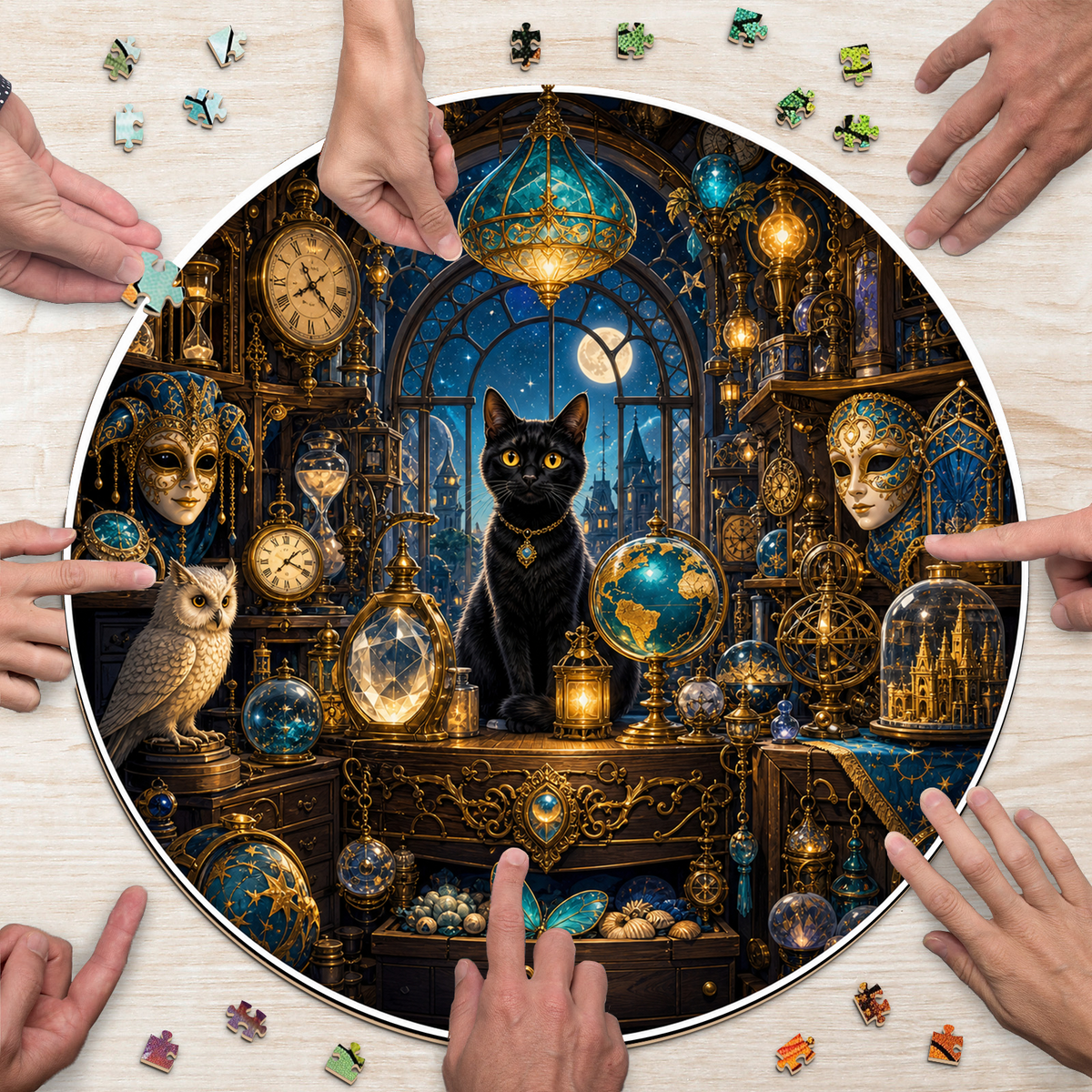 Golden Midnight Curiosity Shop Round Puzzle - puzzle product view