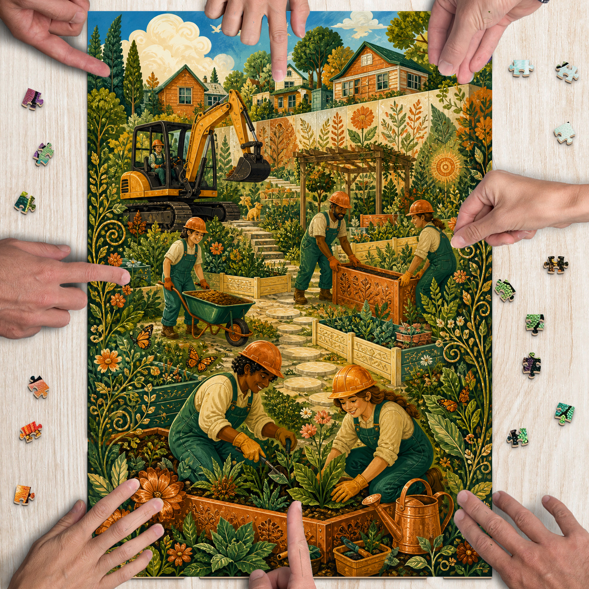 Amber Construction Site Story Portrait Puzzle - puzzle product view