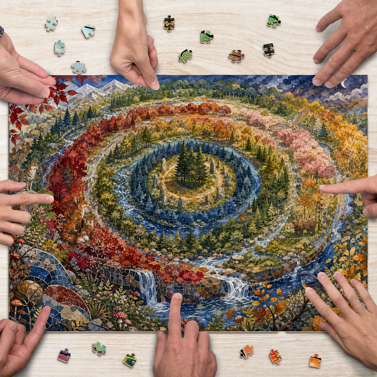 Secret Forest Ring Pattern Landscape Puzzle - puzzle product view